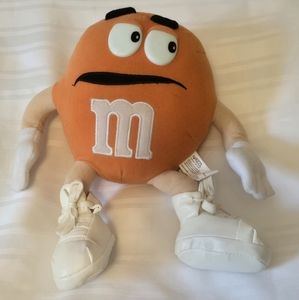 M&M Candy Plush Stuffed Pet Toy  2006 Orange & White Crispy 12" M&M's Character